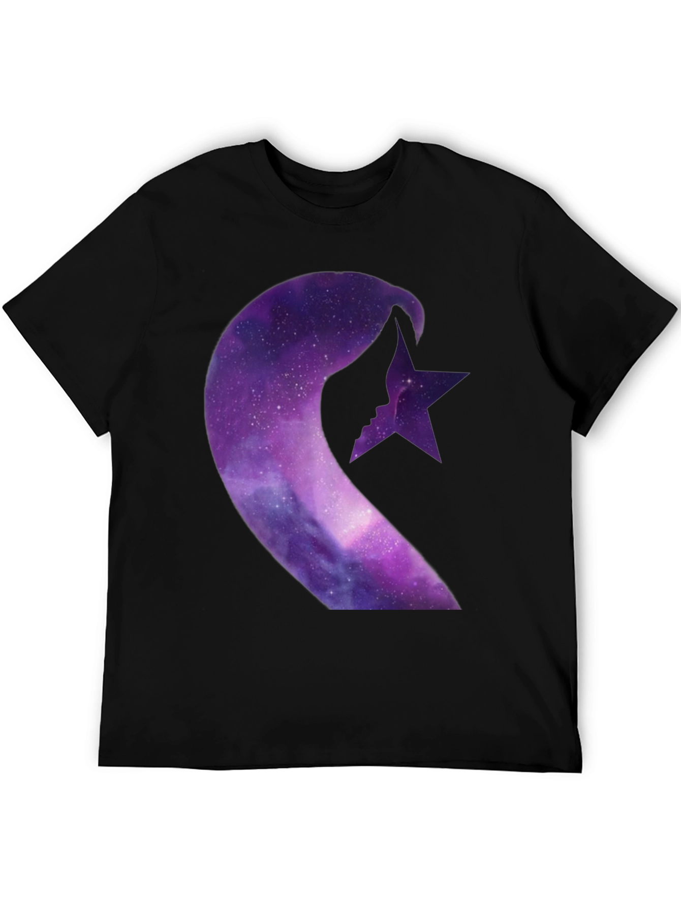 Galaxy Crescent Moon Star Graphic Tee