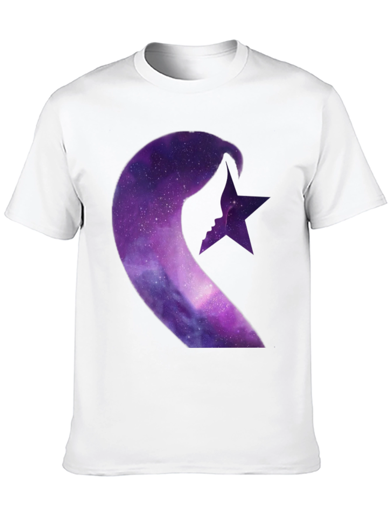 Galaxy Crescent Moon Star Graphic Tee