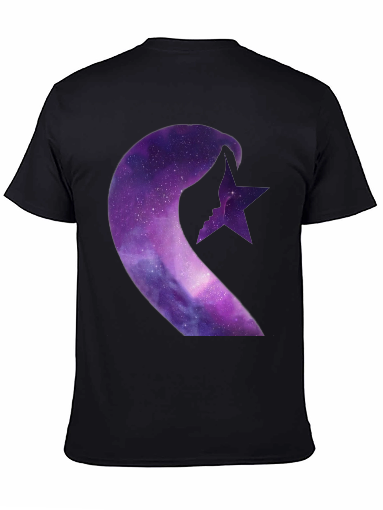 Galaxy Crescent Moon Star Graphic Tee