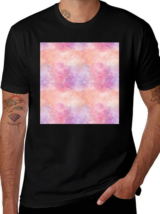 Nebula Print Black Tee - Stylish Galaxy Design