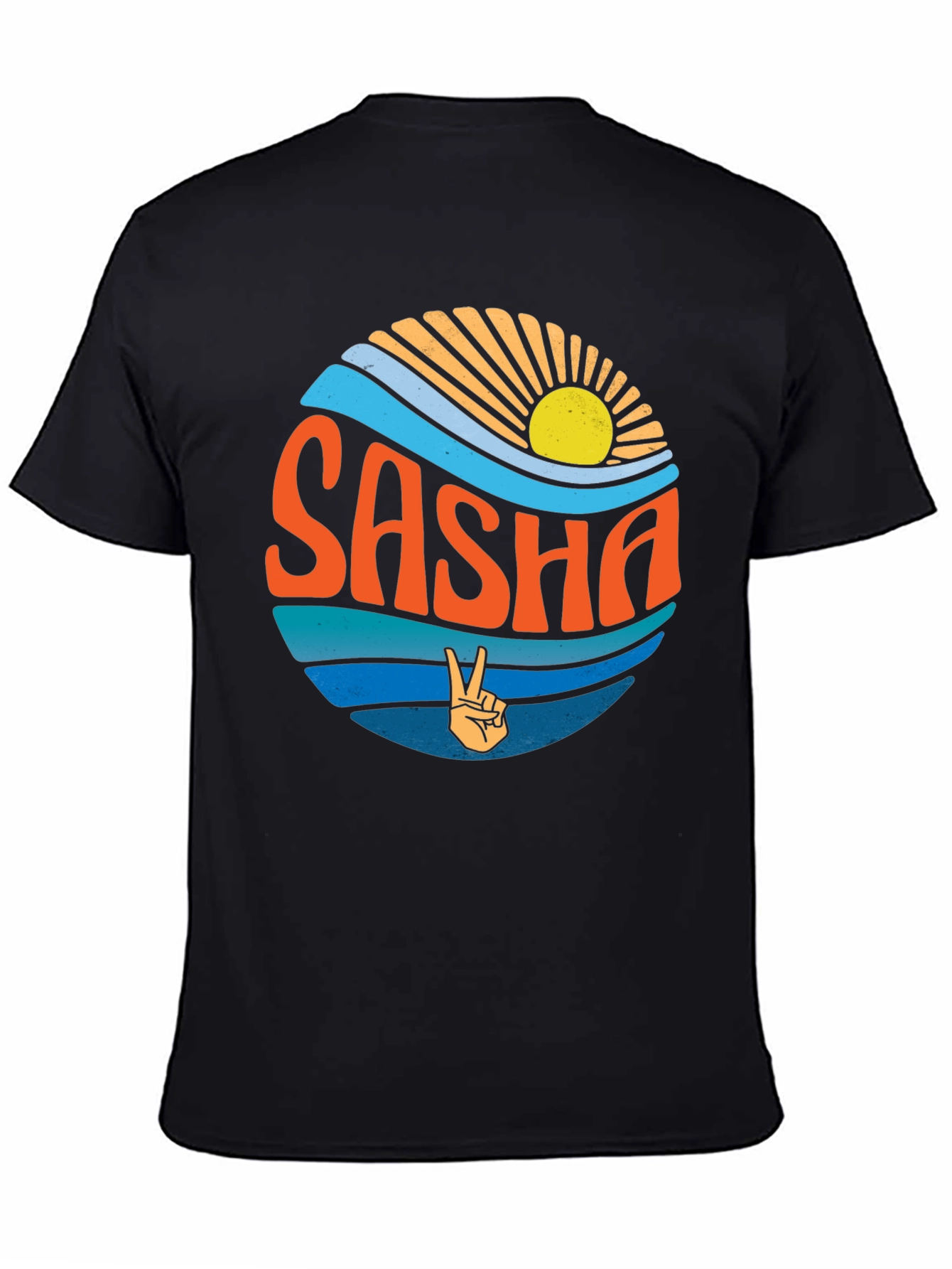Retro Sasha Peace Sign T-Shirt - Unique Graphic Tee