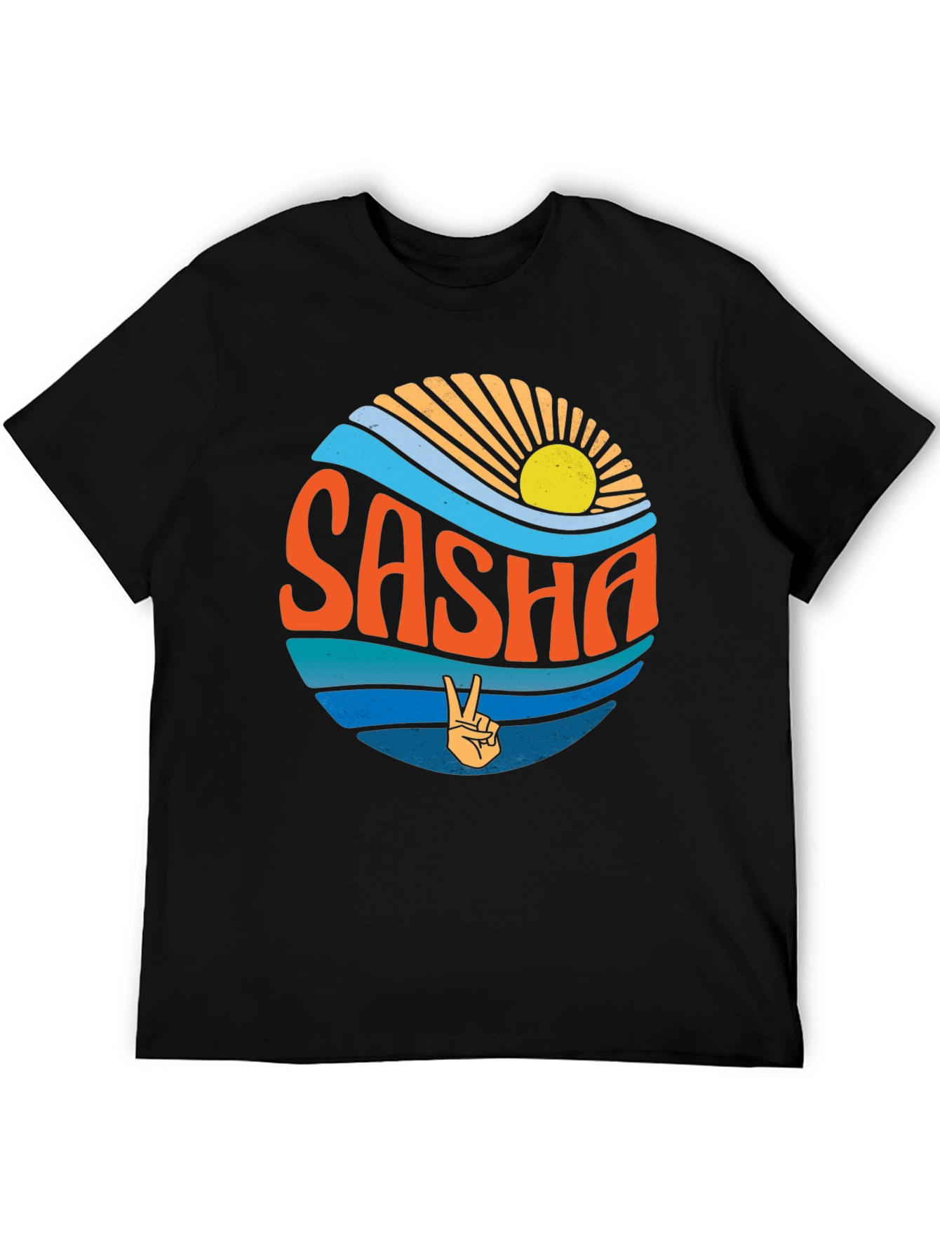 Retro Sasha Peace Sign T-Shirt - Unique Graphic Tee