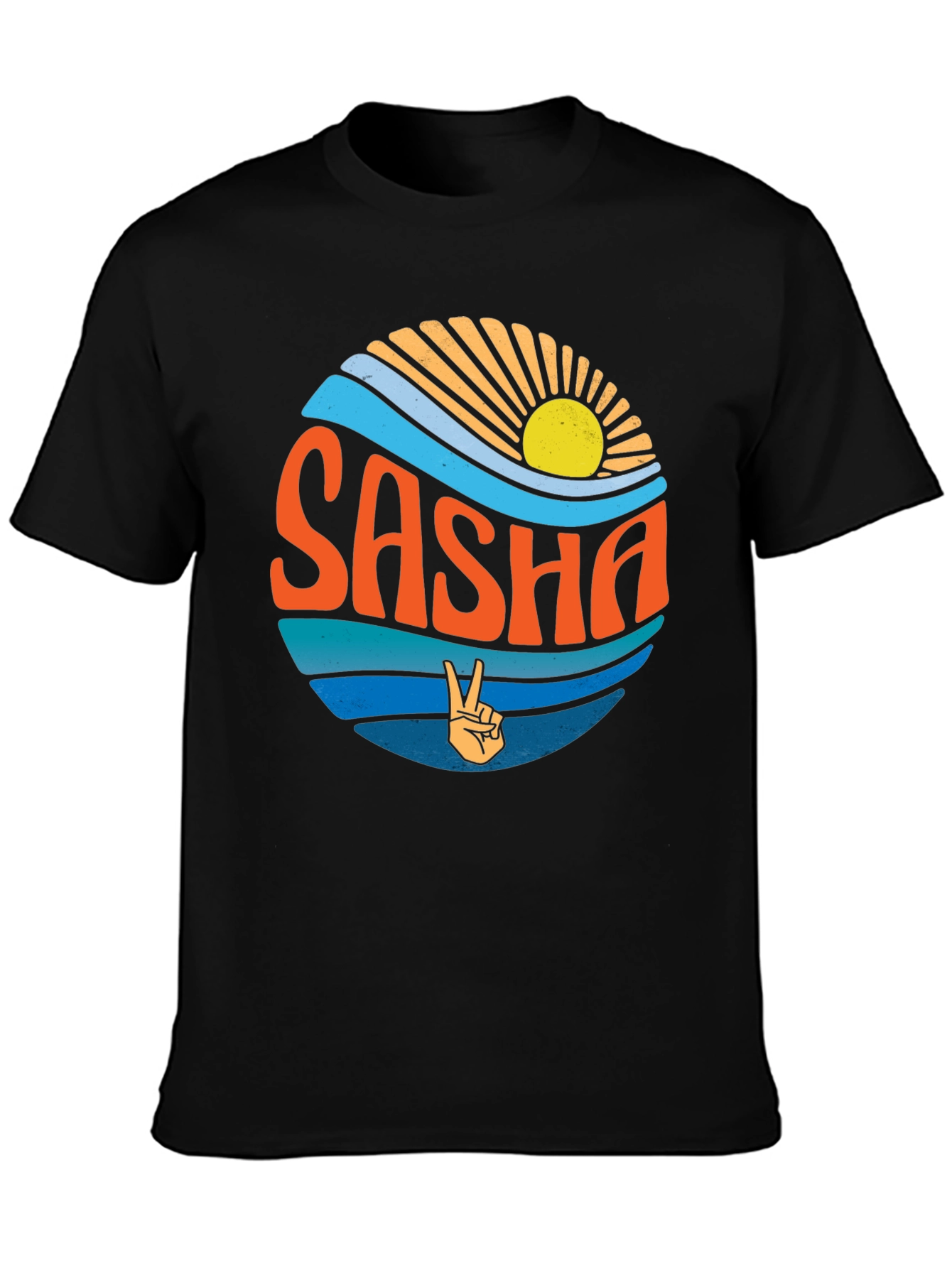 Retro Sasha Peace Sign T-Shirt - Unique Graphic Tee