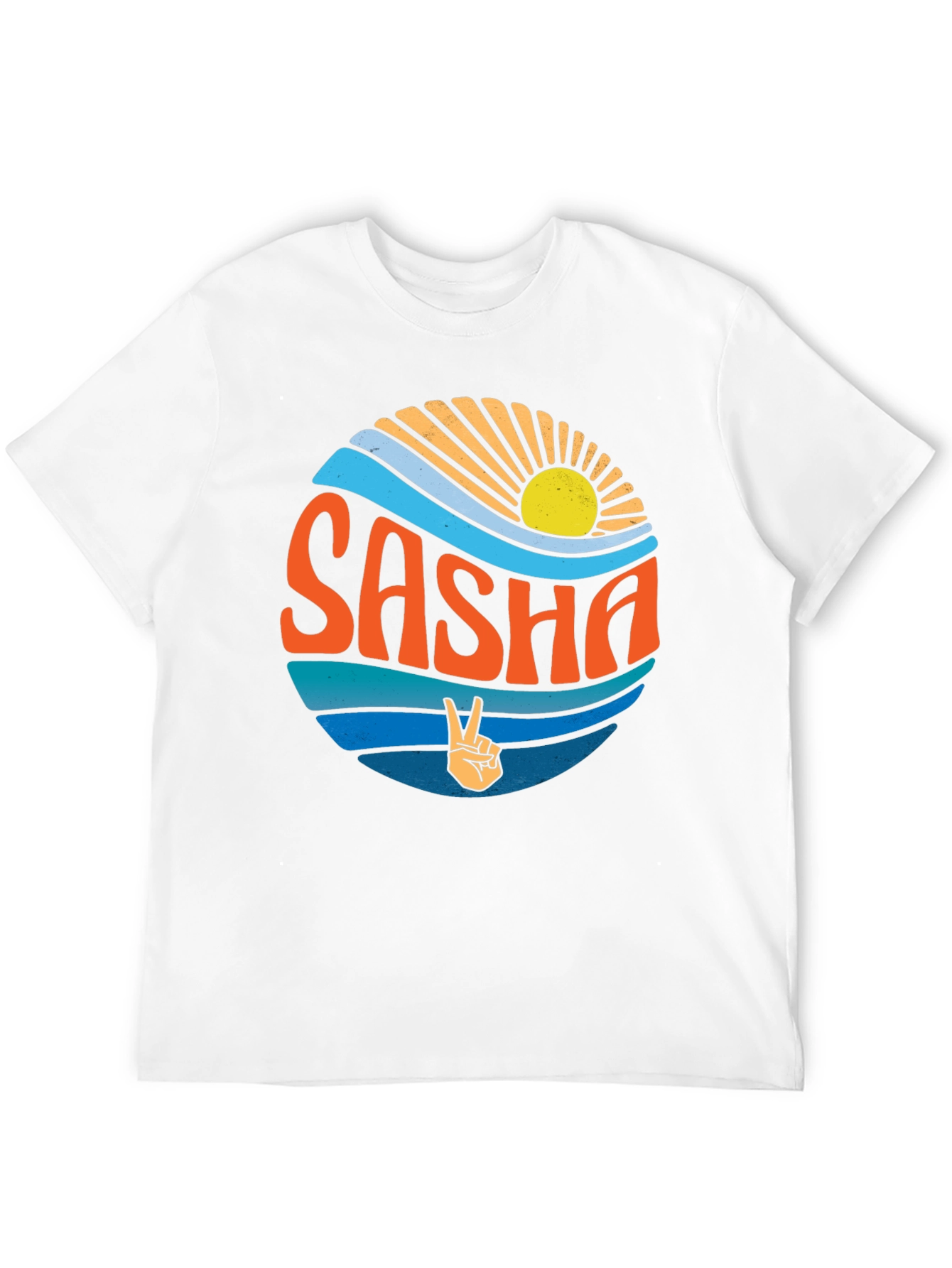 Retro Sasha Peace Sign T-Shirt - Unique Graphic Tee