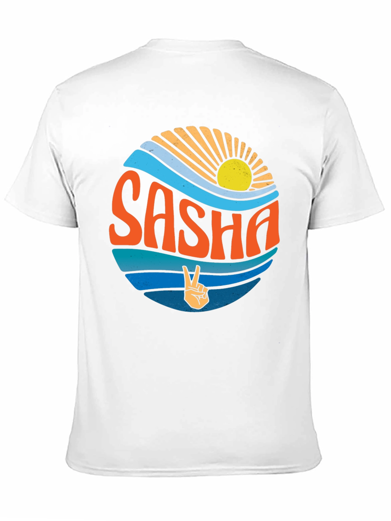 Retro Sasha Peace Sign T-Shirt - Unique Graphic Tee