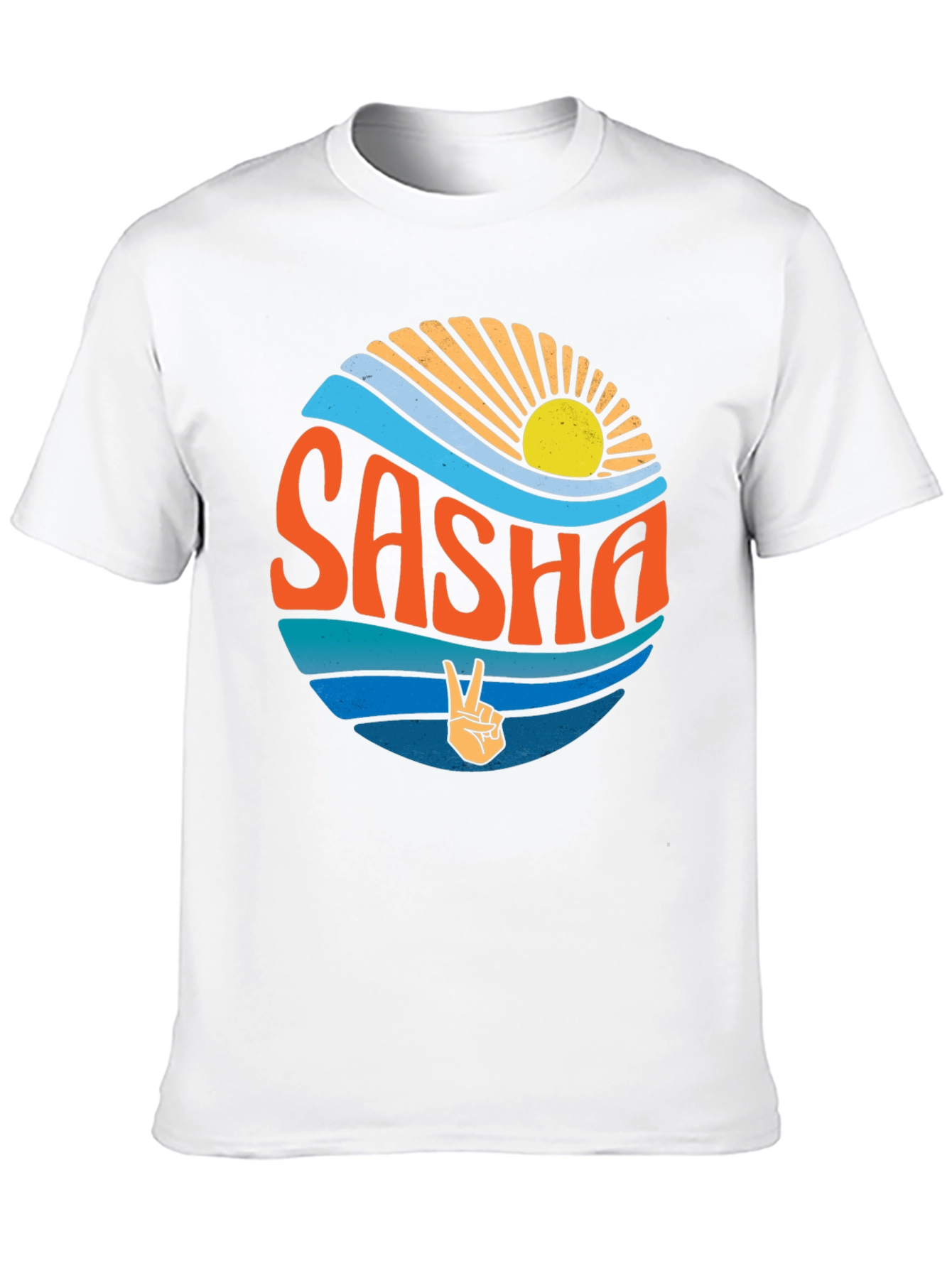 Retro Sasha Peace Sign T-Shirt - Unique Graphic Tee