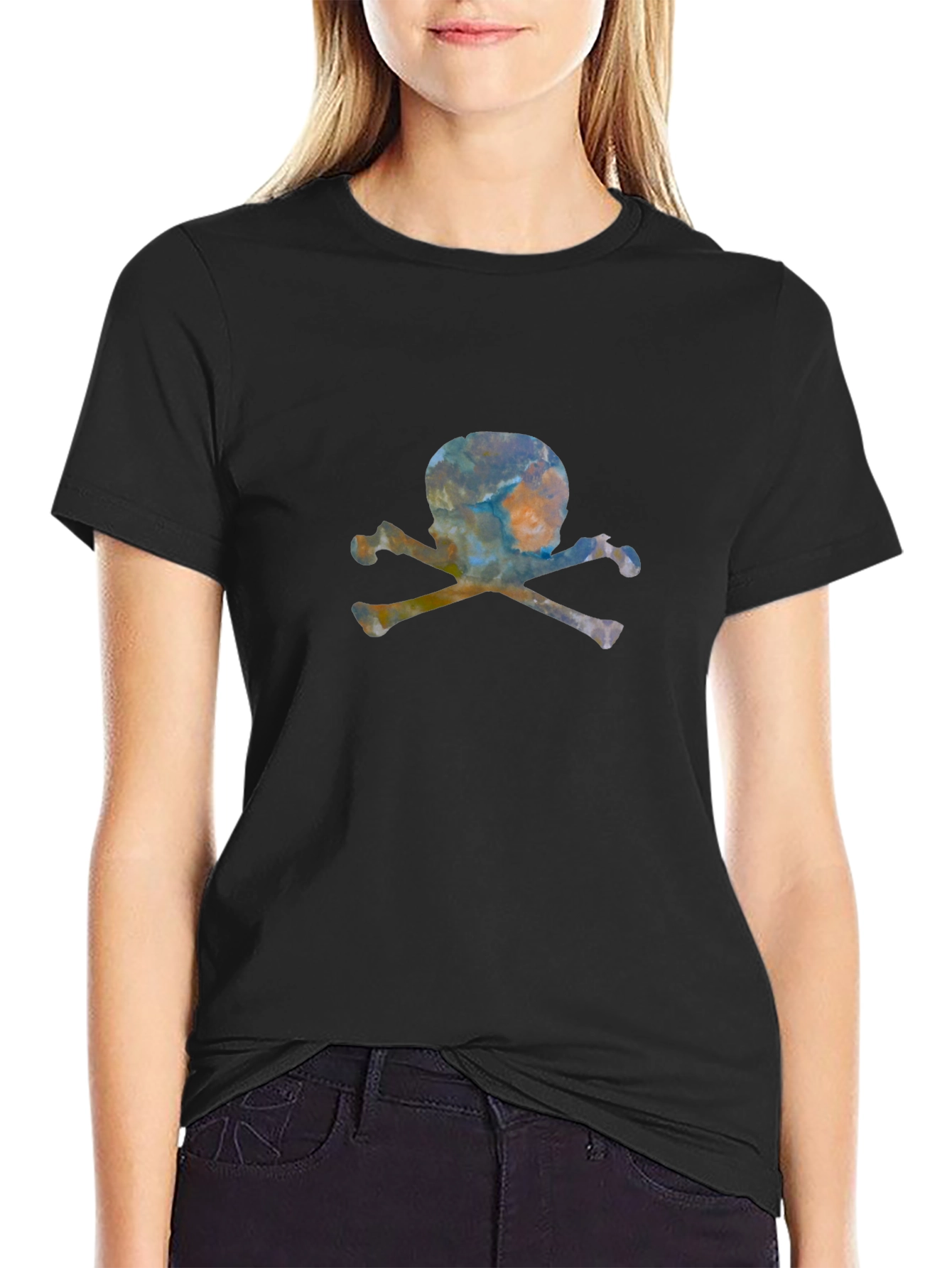 Skull & Crossbones Graphic Tee - Mens Black T-Shirt