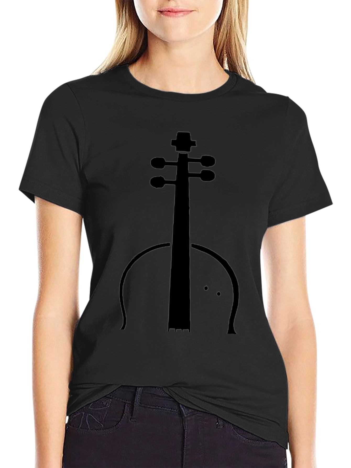 Musicians Black Cello Graphic T-Shirt