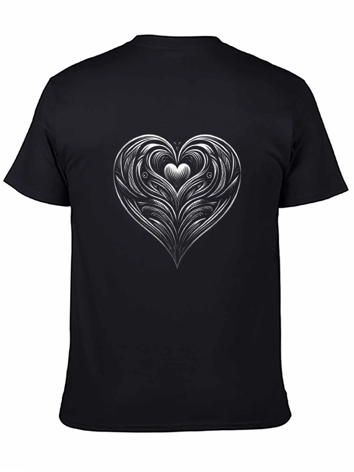 Heart Graphic Tee - Stylish Black Cotton Blend Shirt