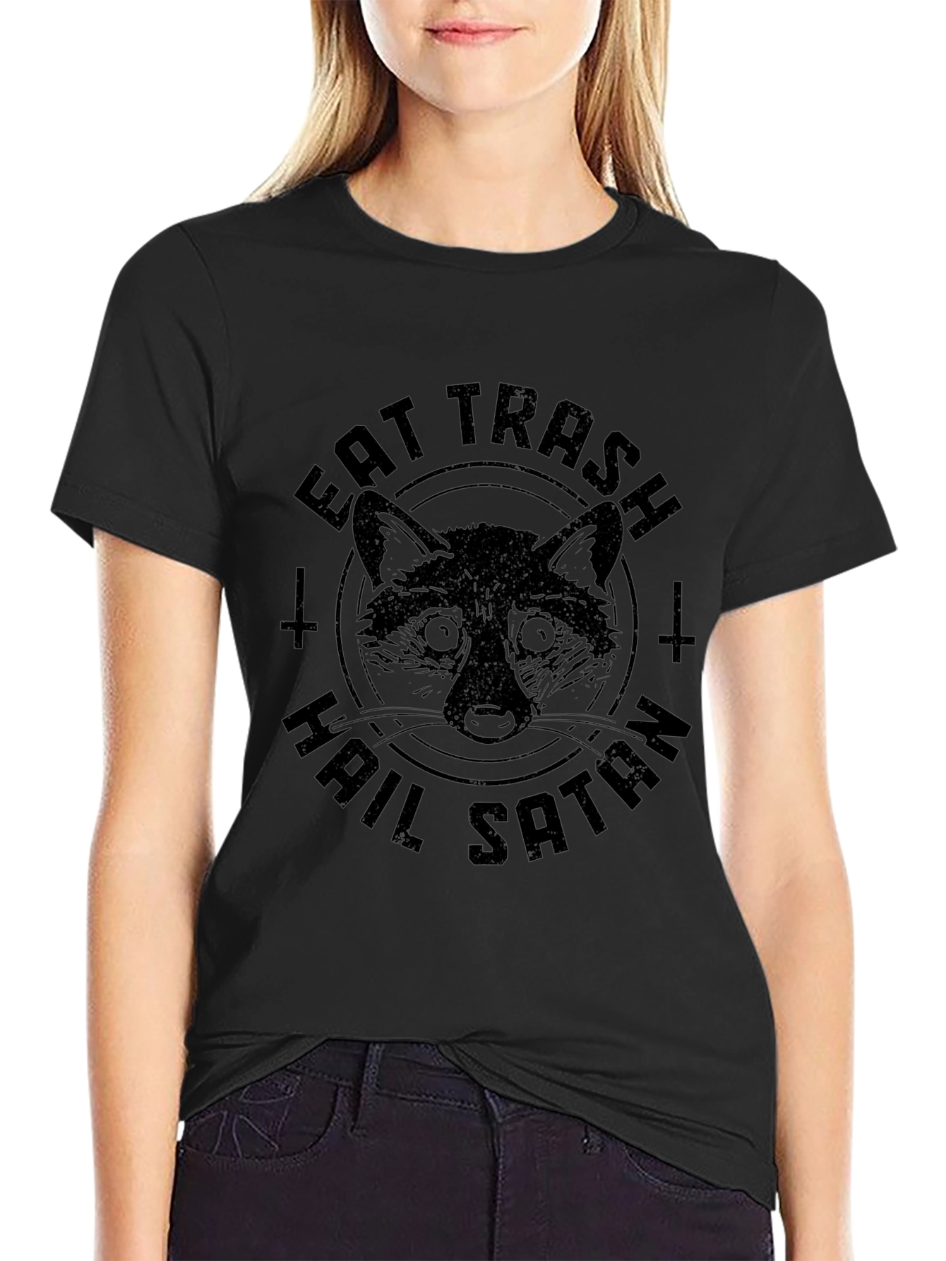 Eat Trash Hail Satan Raccoon T-Shirt
