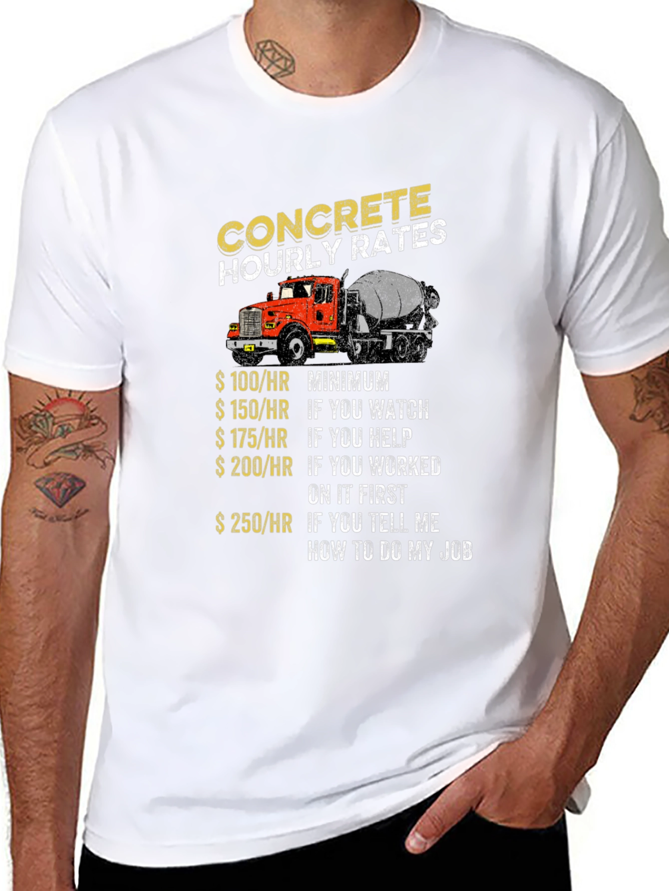 Concrete Hourly Rates Truck T-Shirt