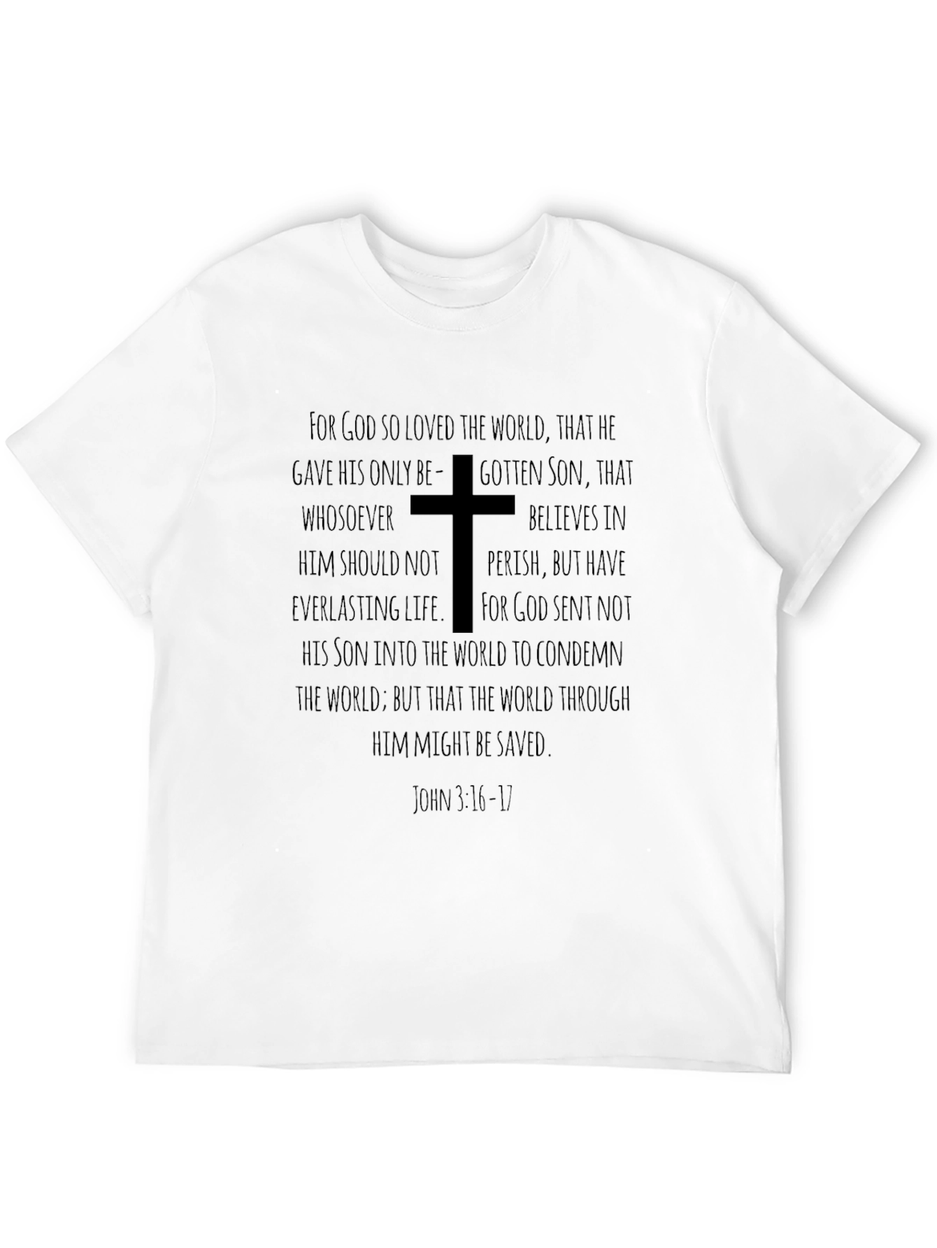 Faith-Based Graphic T-Shirt - John 3:16 Design