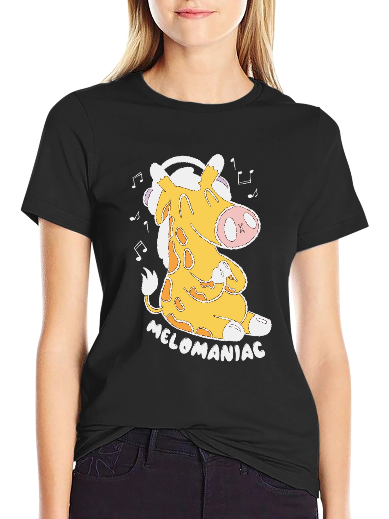 Melomaniac Giraffe Black T-Shirt