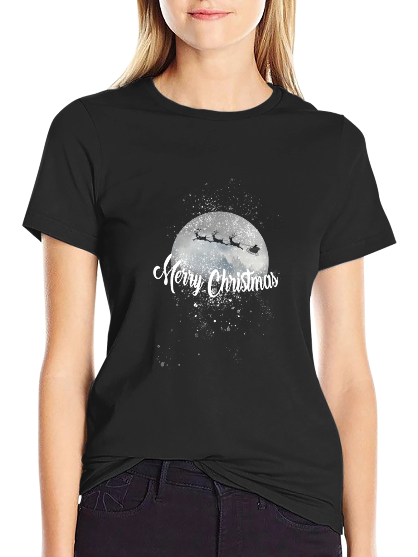 Merry Christmas Santa Moon T-Shirt