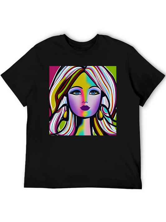 Vibrant Pop Art Woman Graphic Tee - Stylish & Unique