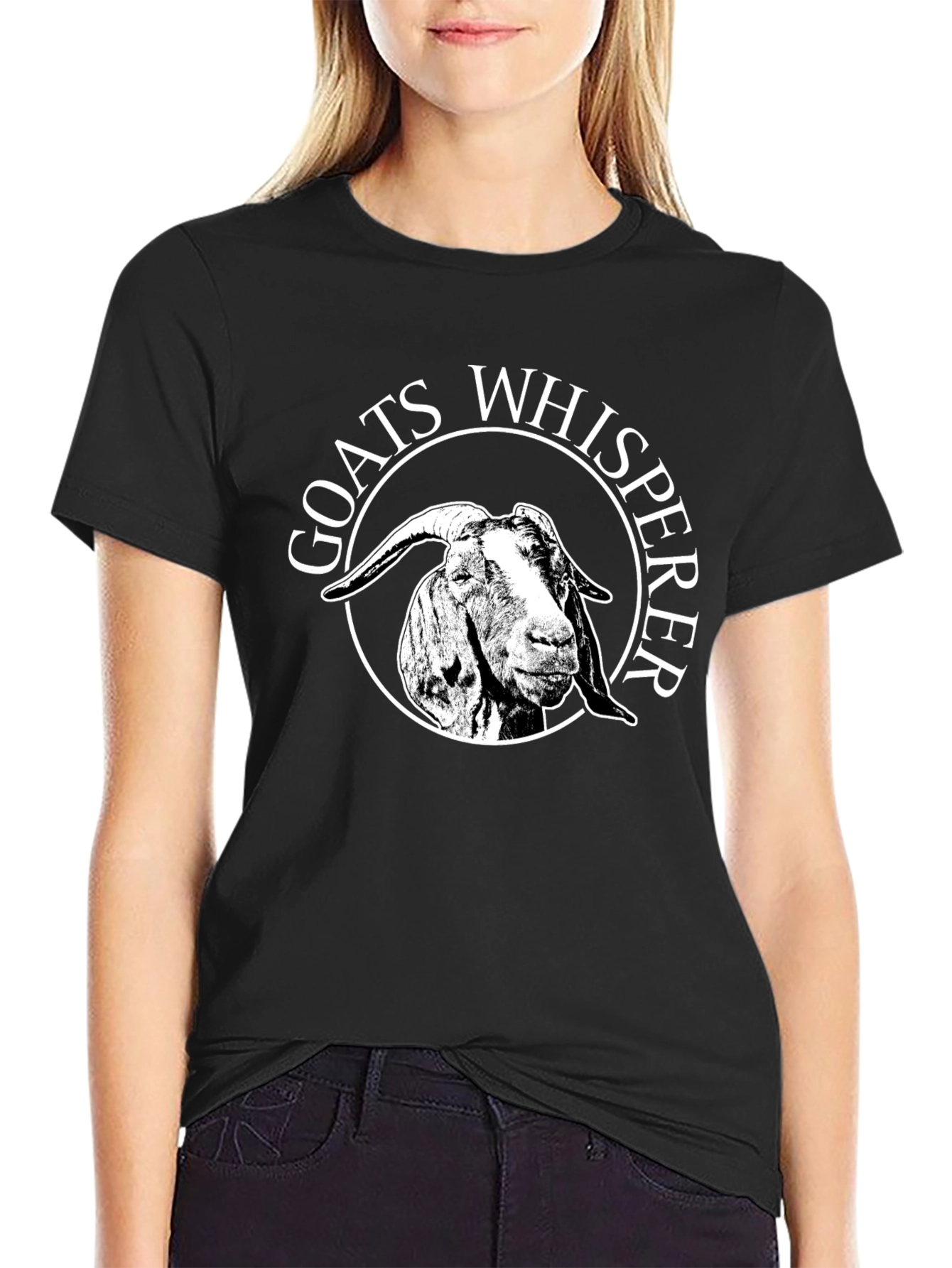 Goats Whisperer Graphic Tee - Black Cotton Casual T-Shirt