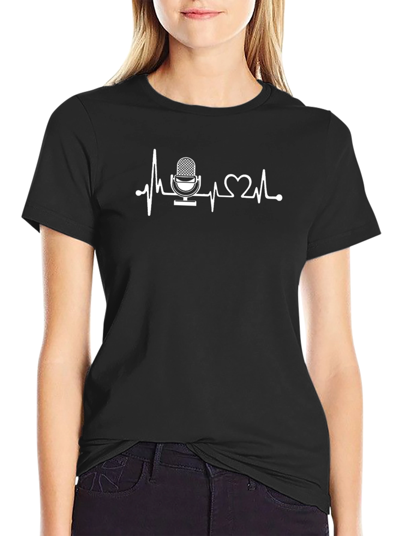 Podcast Heartbeat Graphic Tee - Black