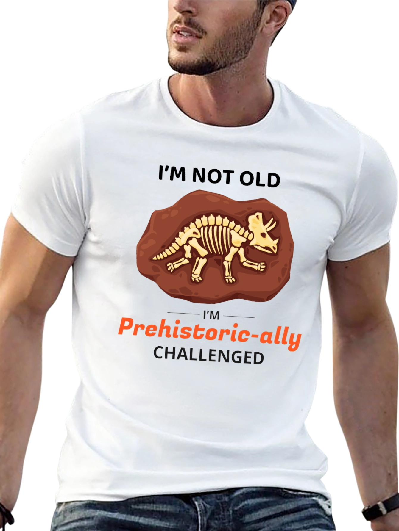 Prehistoric-ally Challenged Triceratops Skeleton T-Shirt