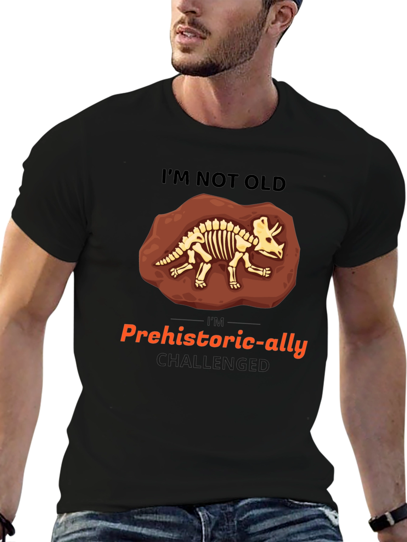 Prehistoric-ally Challenged Triceratops Skeleton T-Shirt