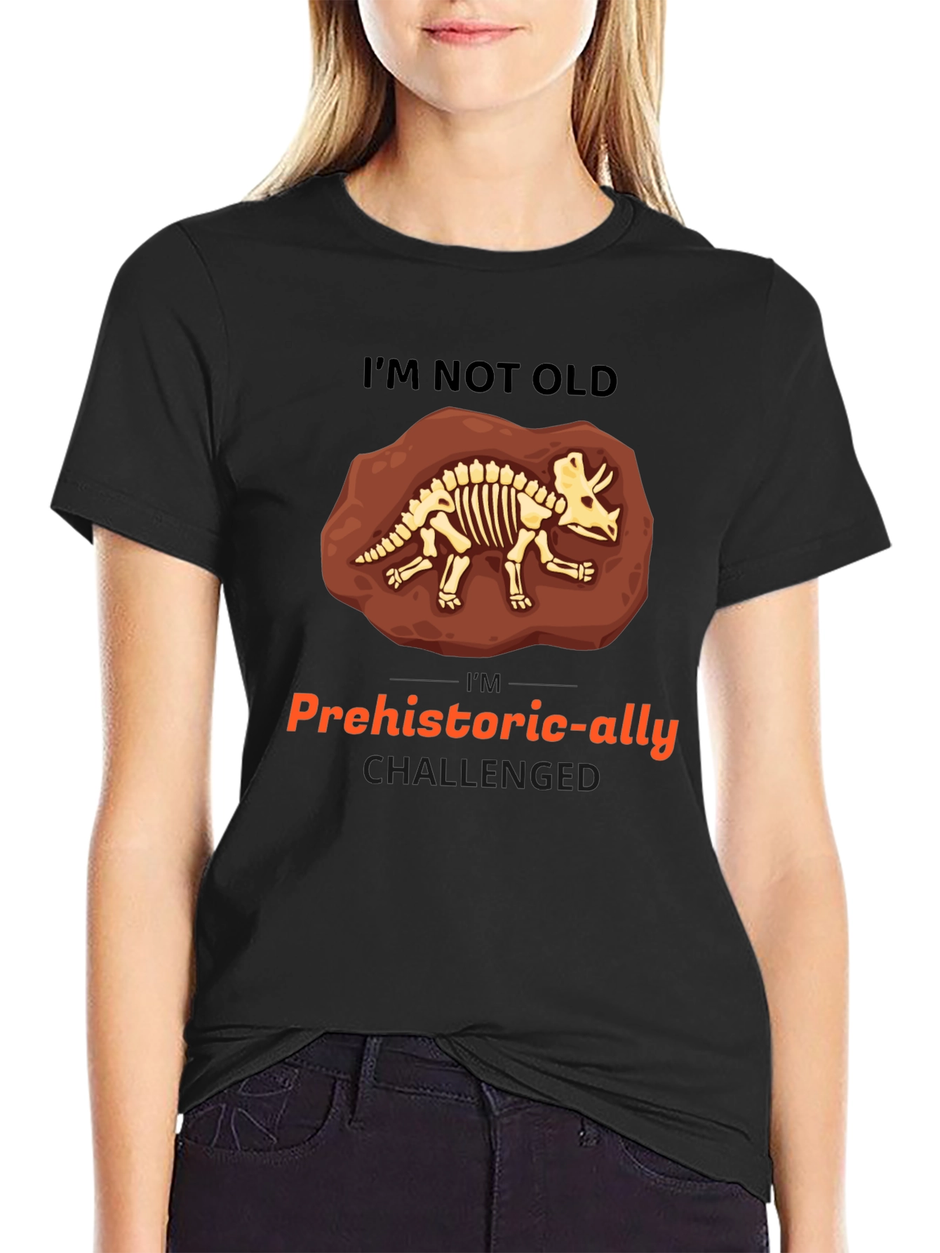 Prehistoric-ally Challenged Triceratops Skeleton T-Shirt