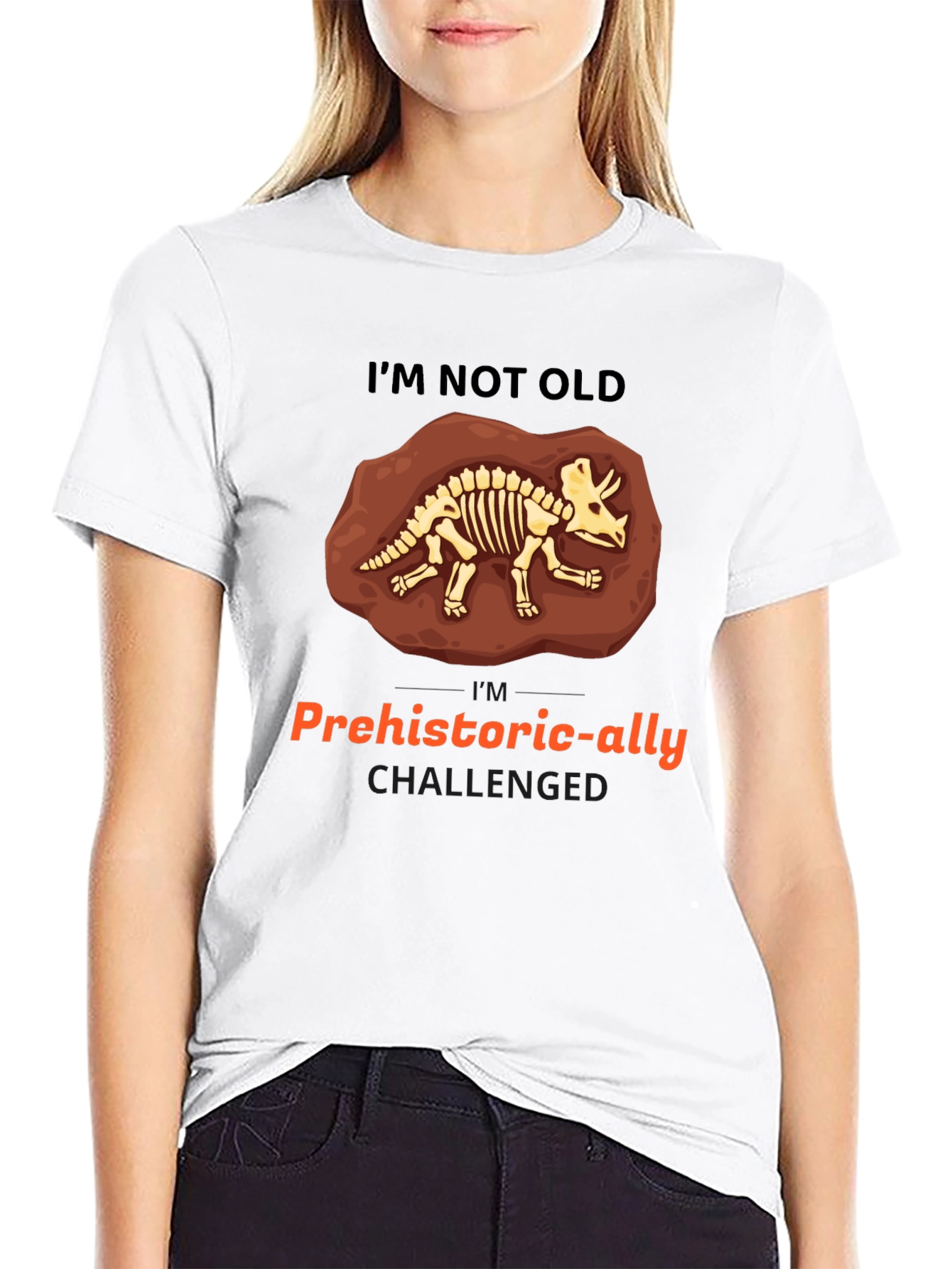 Prehistoric-ally Challenged Triceratops Skeleton T-Shirt