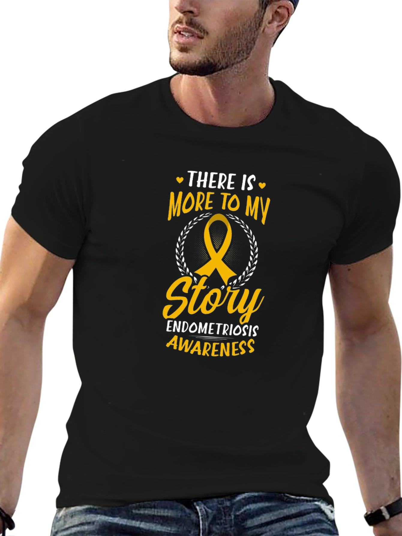 Endometriosis Awareness T-Shirt Ribbon Black