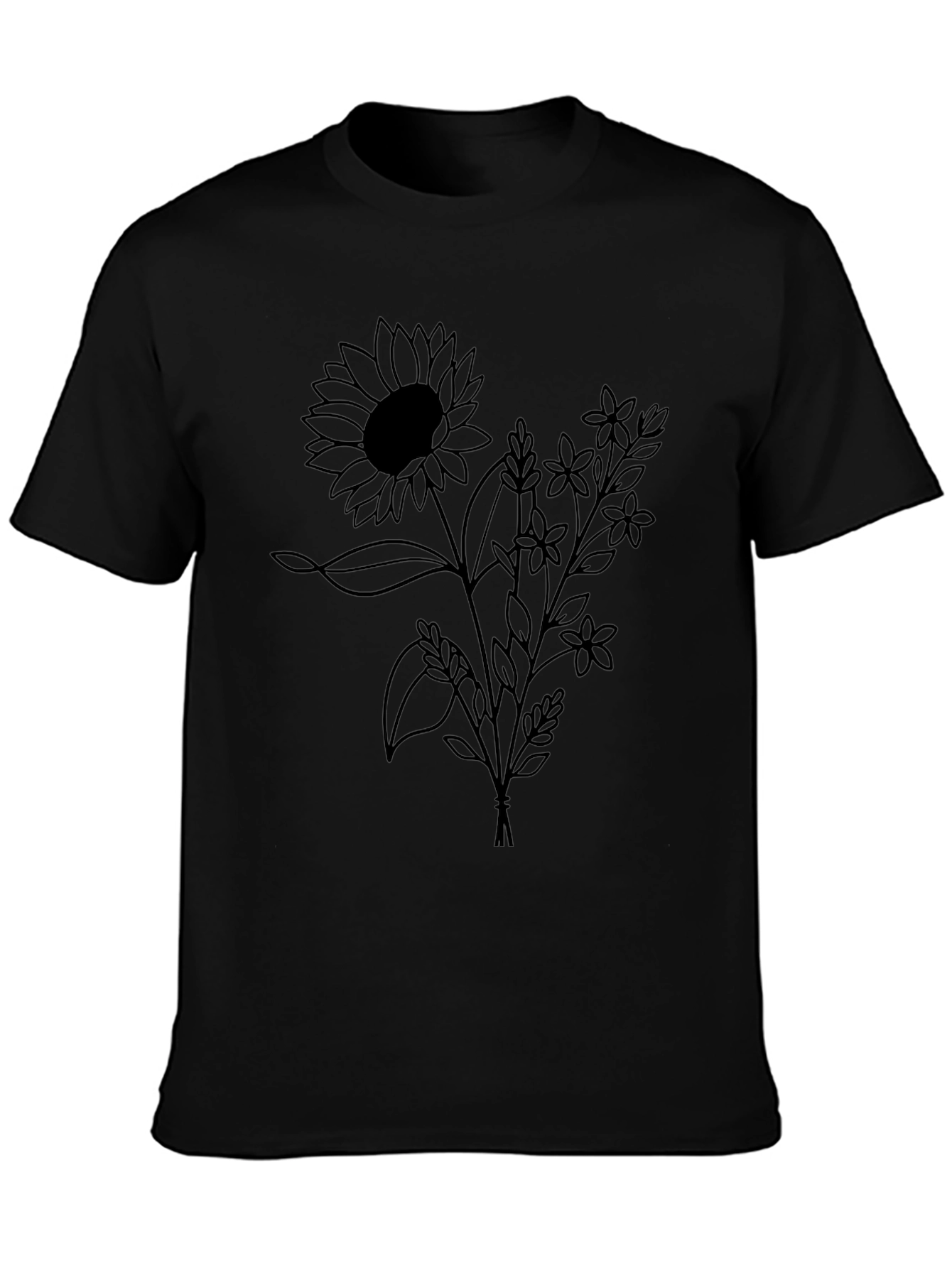 Black Floral Bouquet Graphic Tee