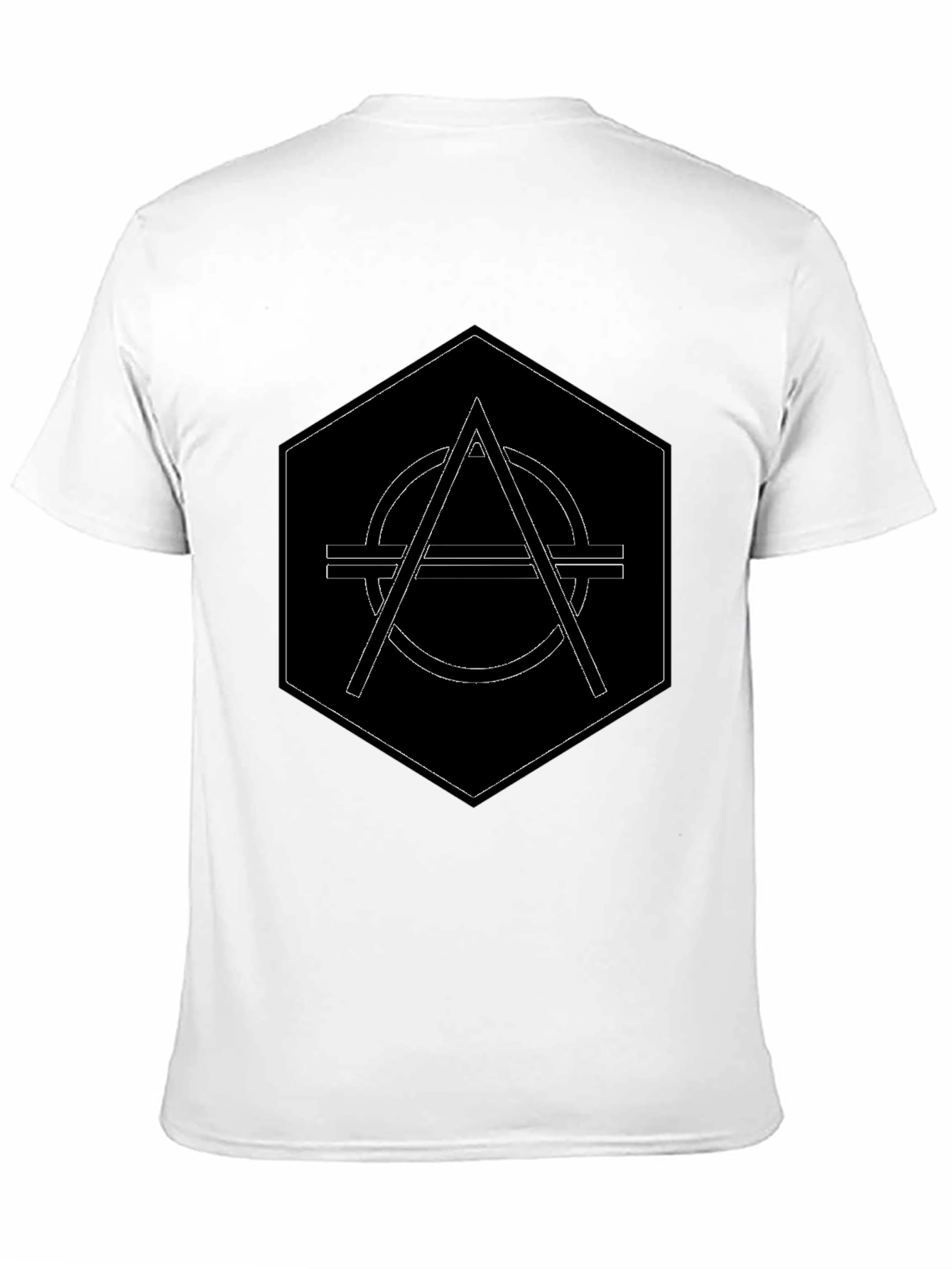 Geometric Graphic Print Black T-Shirt