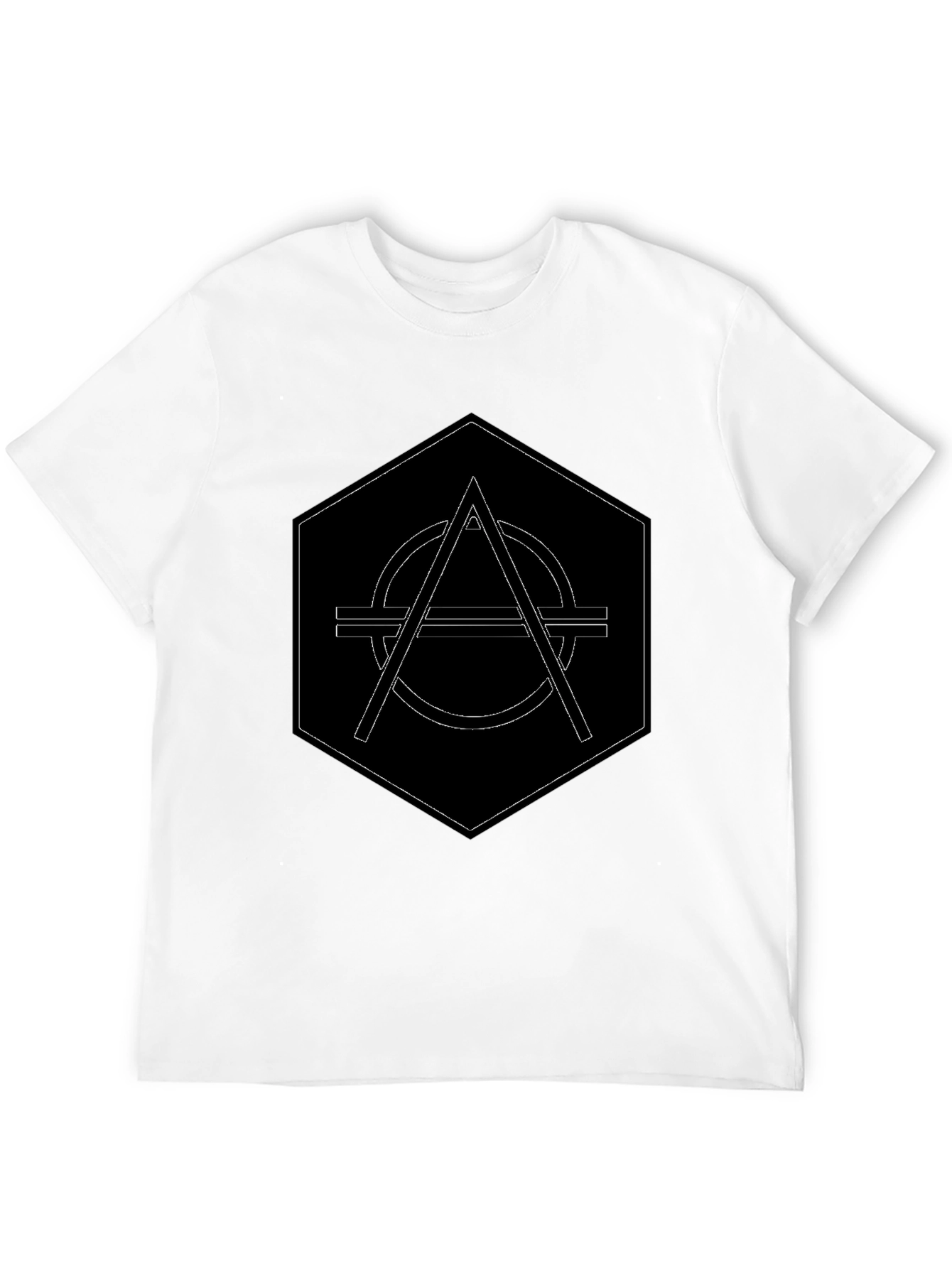 Geometric Graphic Print Black T-Shirt