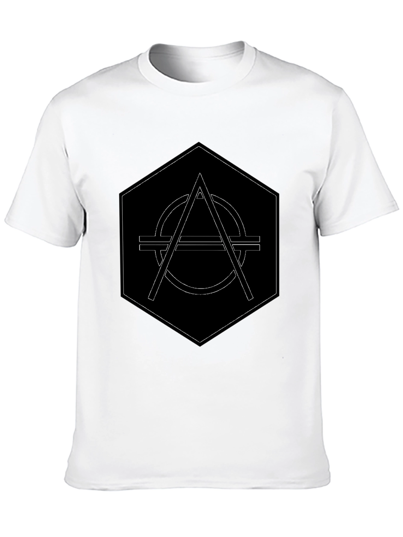 Geometric Graphic Print Black T-Shirt