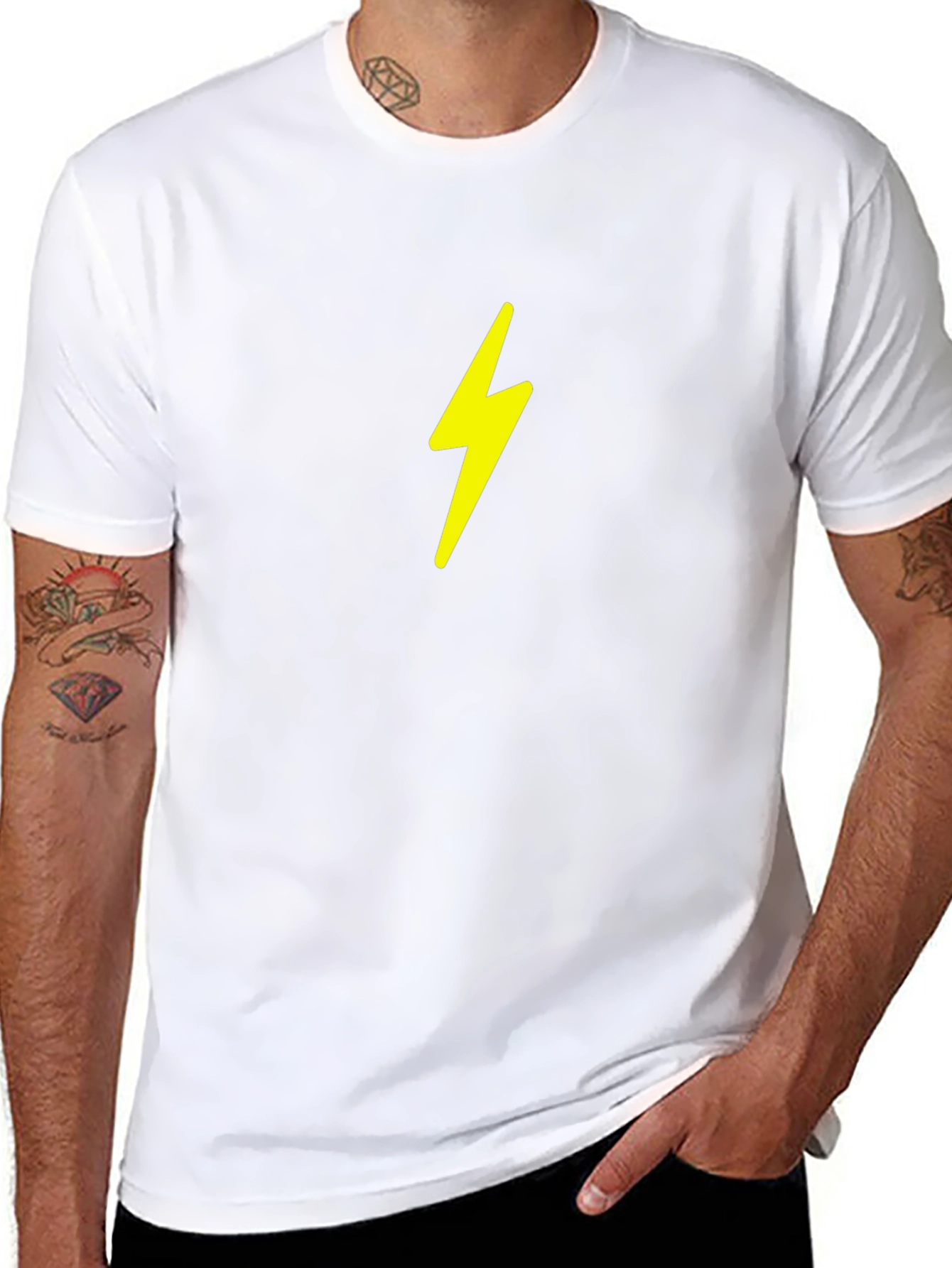 Black Tee with Lightning Bolt Graphic