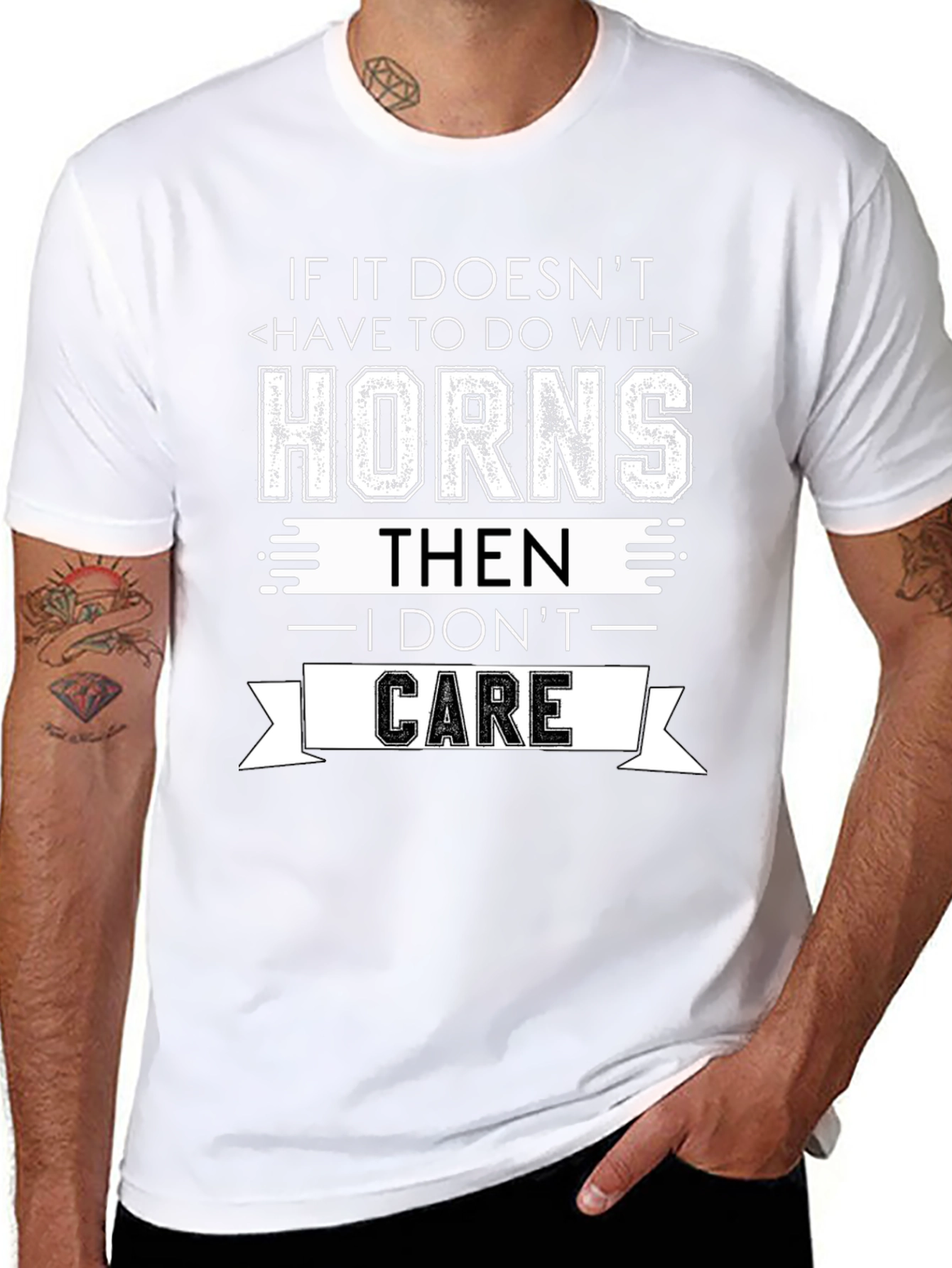 Horns Graphic T-Shirt - Funny Statement Tee