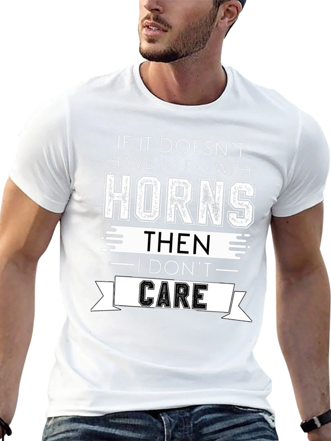 Horns Graphic T-Shirt - Funny Statement Tee