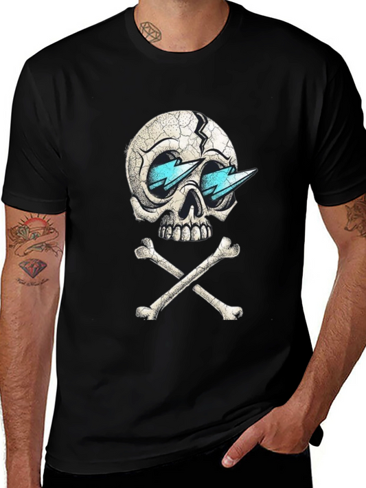 Skull & Crossbones Lightning Bolt Sunglasses Graphic Tee