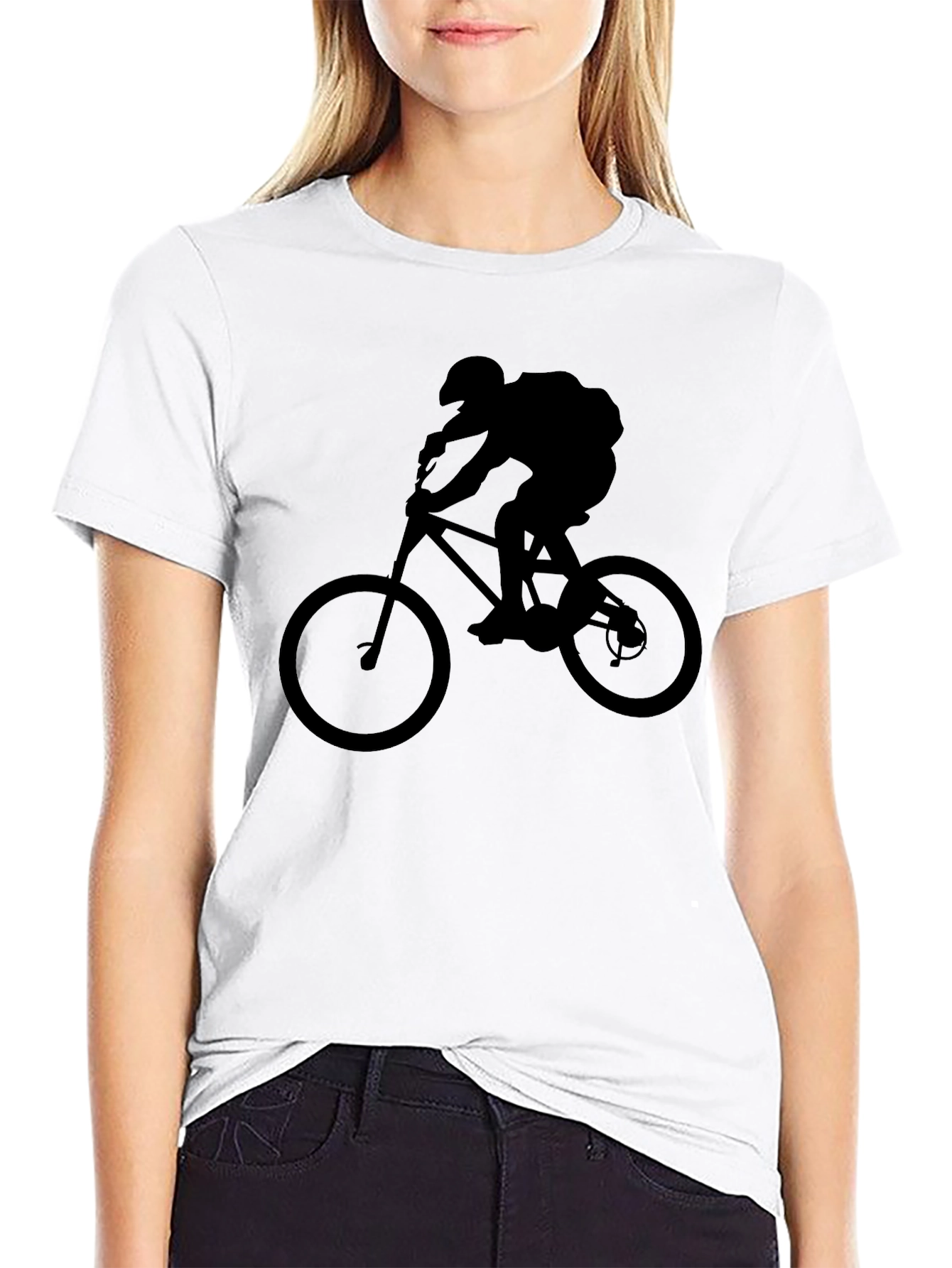 Mountain Bike Rider Graphic Tee - Black