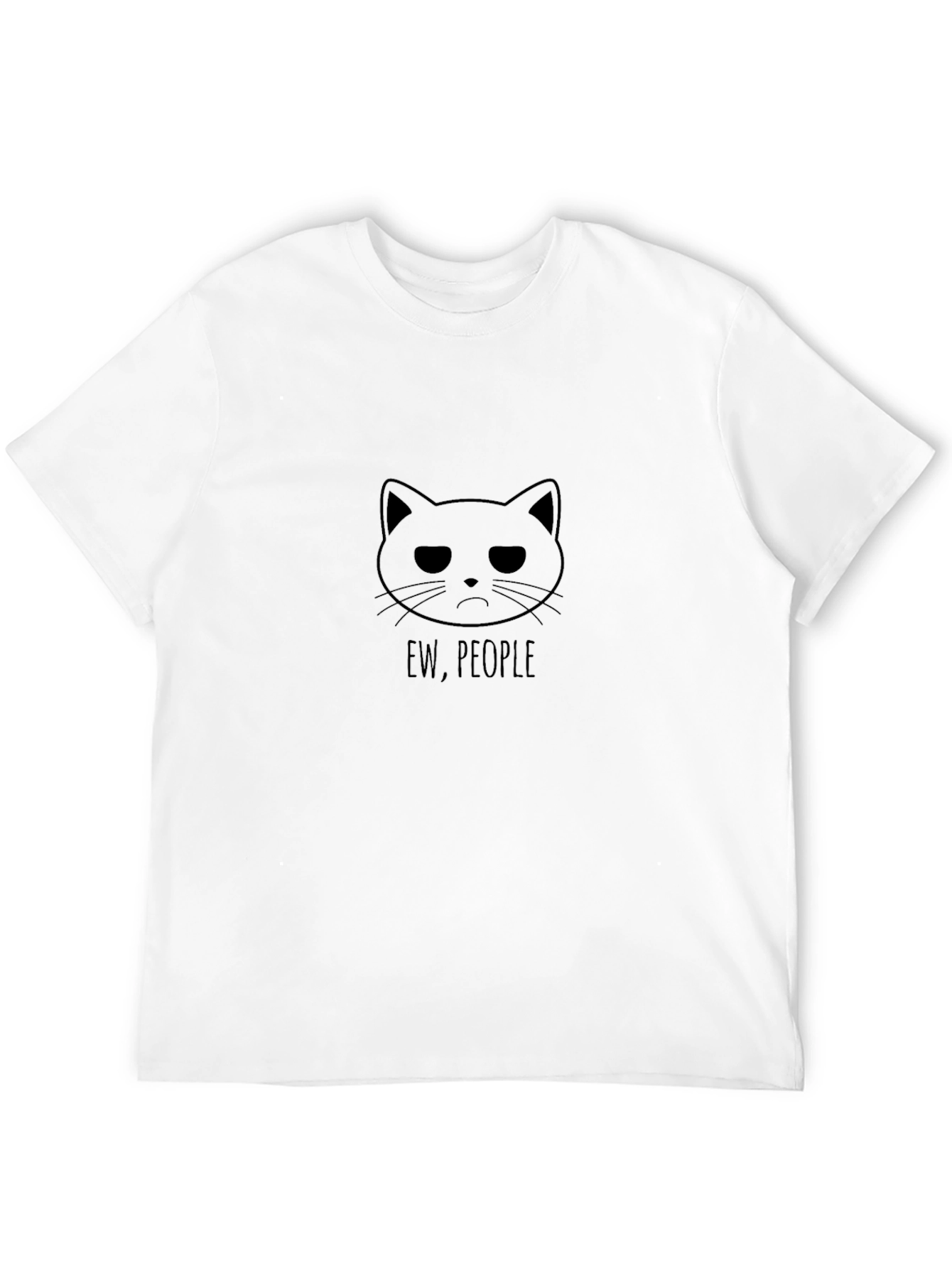 Ew People Cat Graphic T-Shirt - Unisex Black Tee