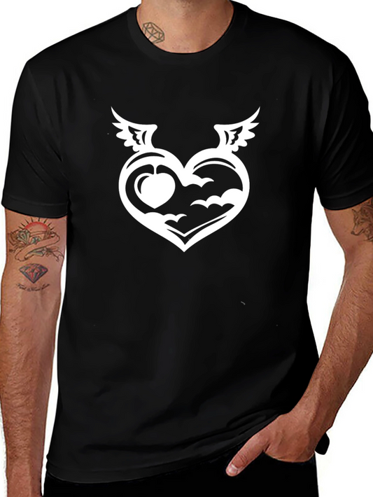 Heart Wings Graphic Black T-Shirt