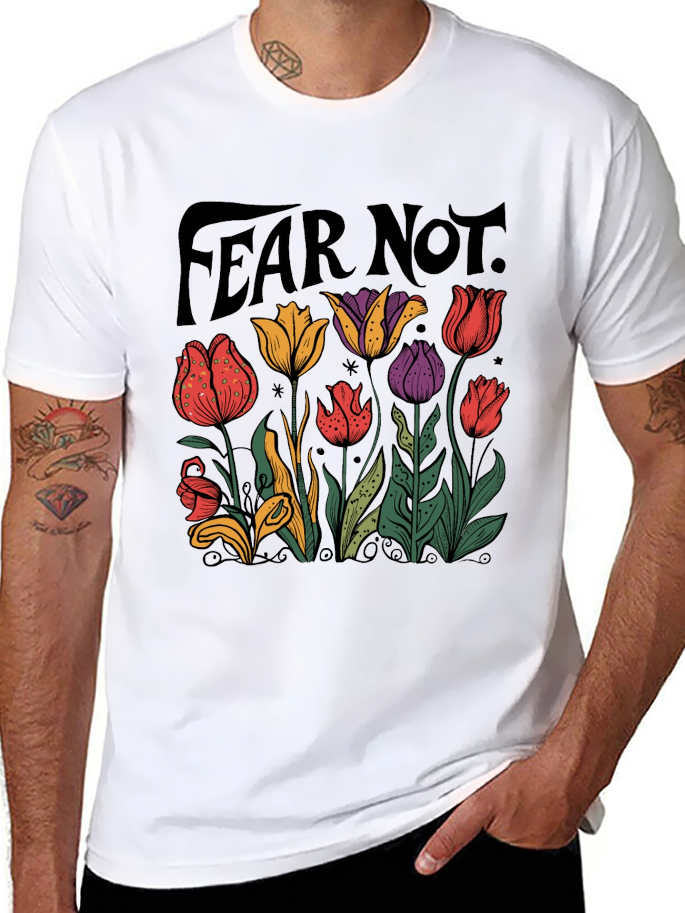 Fear Not Floral Graphic T-Shirt