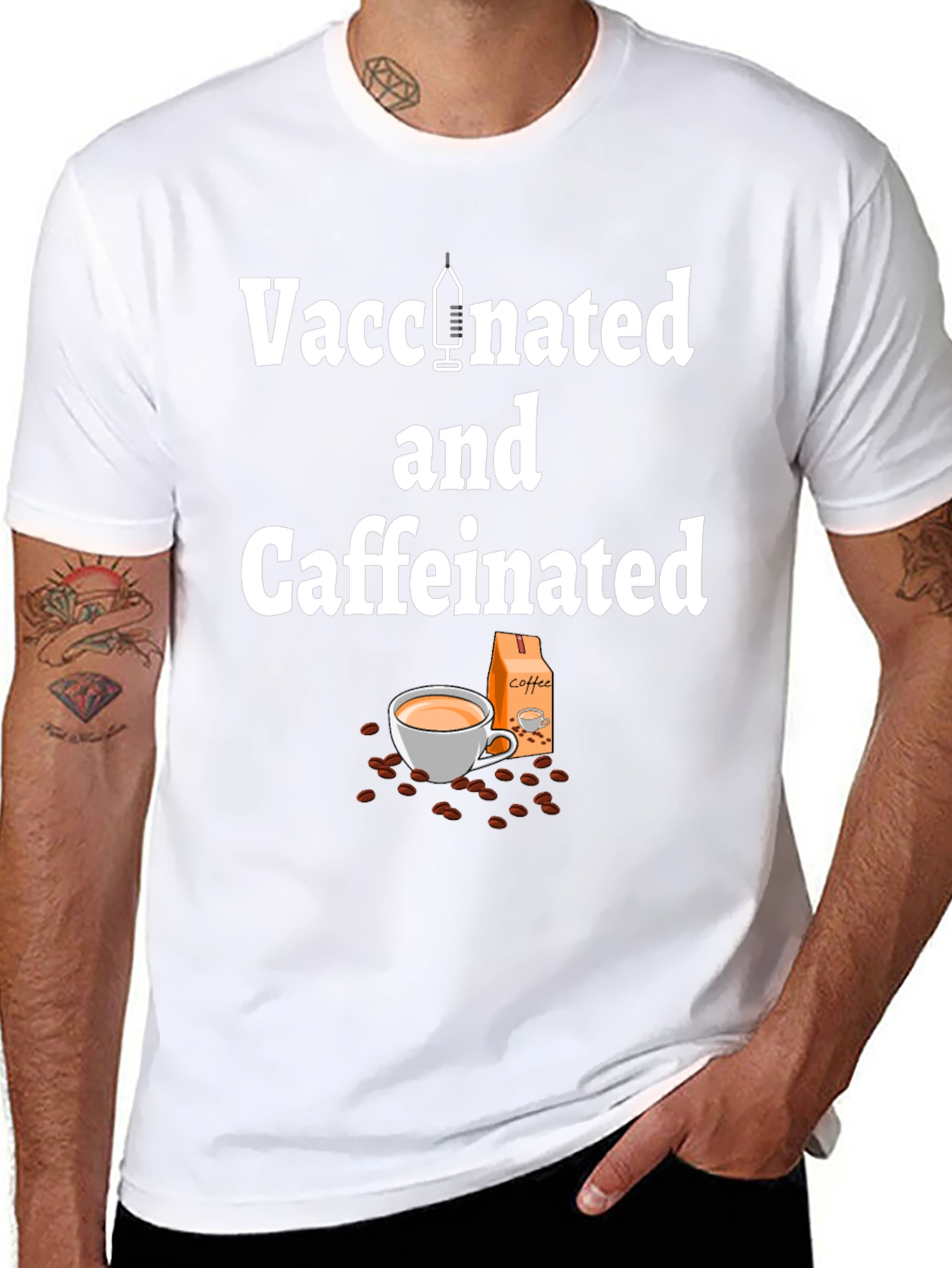 Vaccinated and Caffeinated T-Shirt