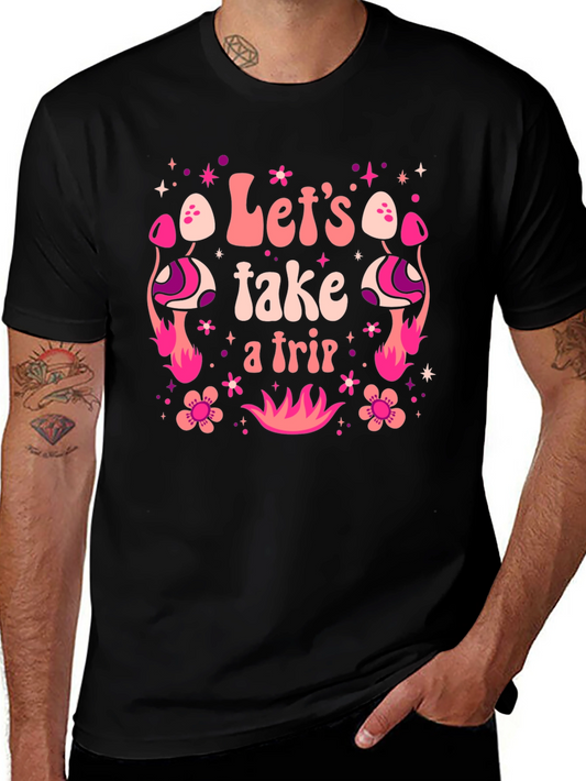 Lets Take A Trip Graphic Tee - Retro Psychedelic Design