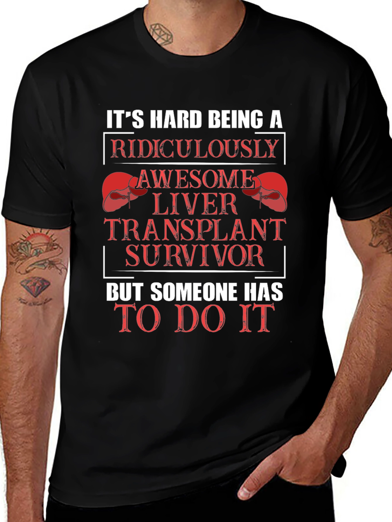 Funny Liver Transplant Survivor Graphic T-Shirt
