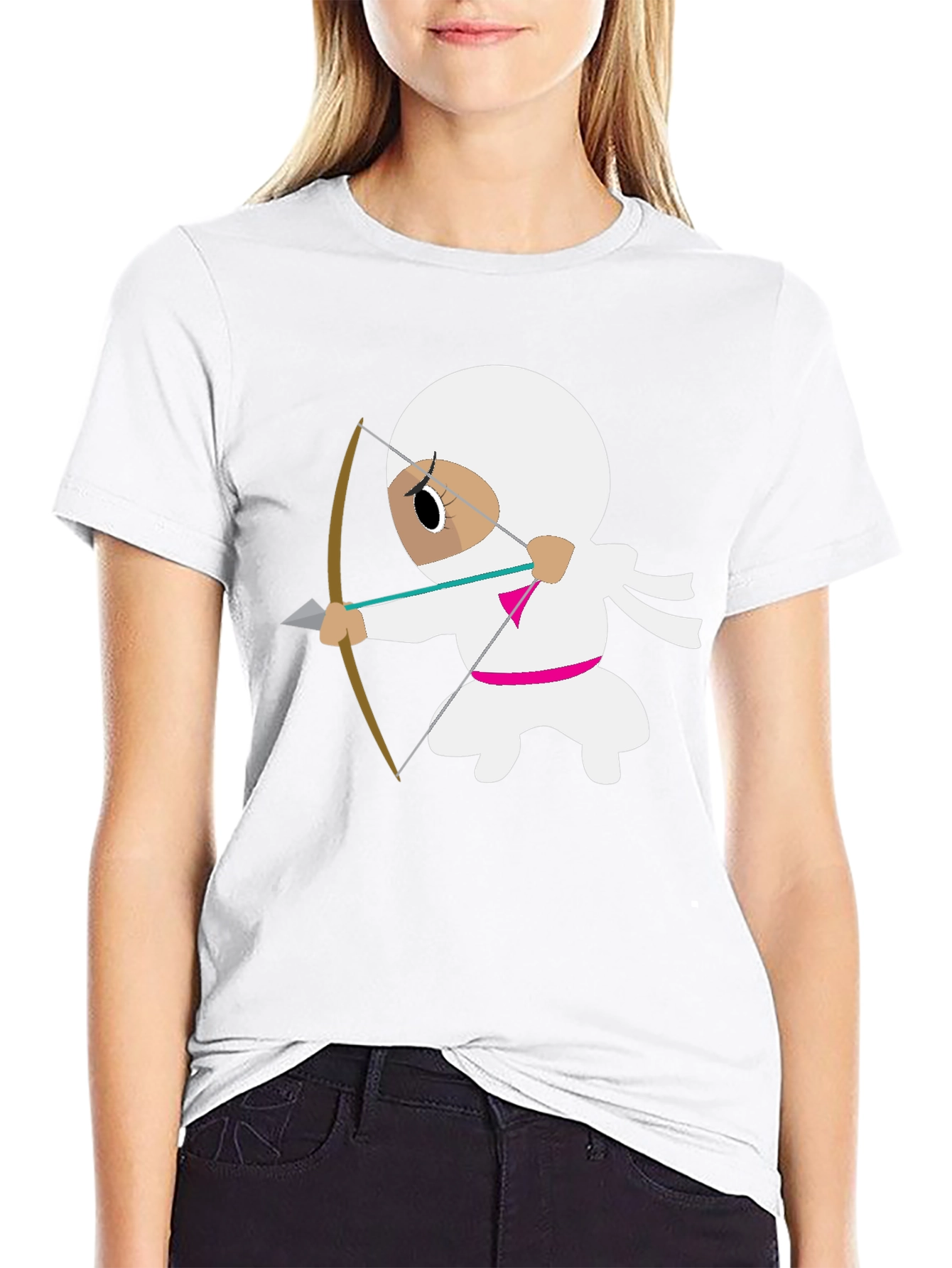 Ninja Archer Graphic Tee - Black Cotton T-Shirt