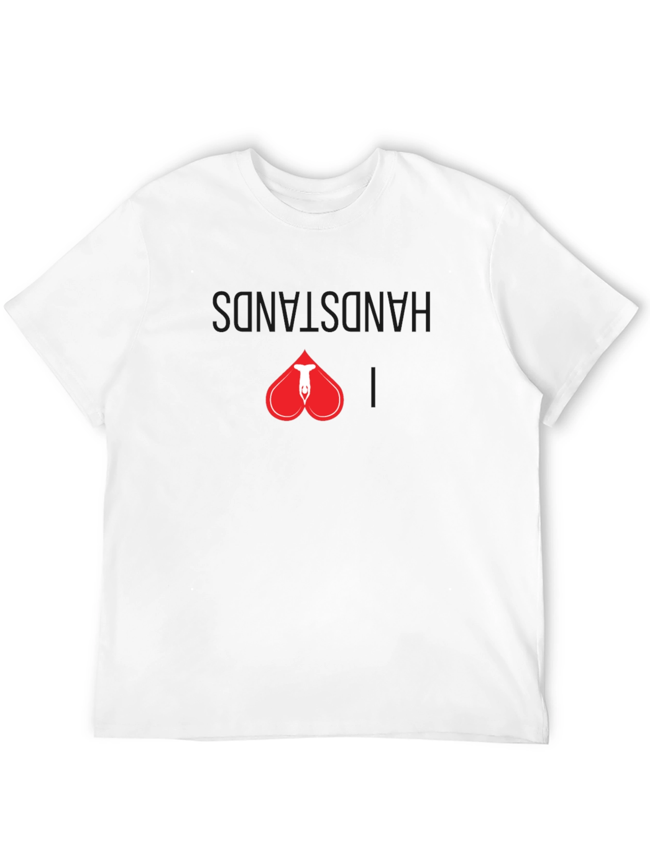 Handstand Heart Graphic Black T-Shirt