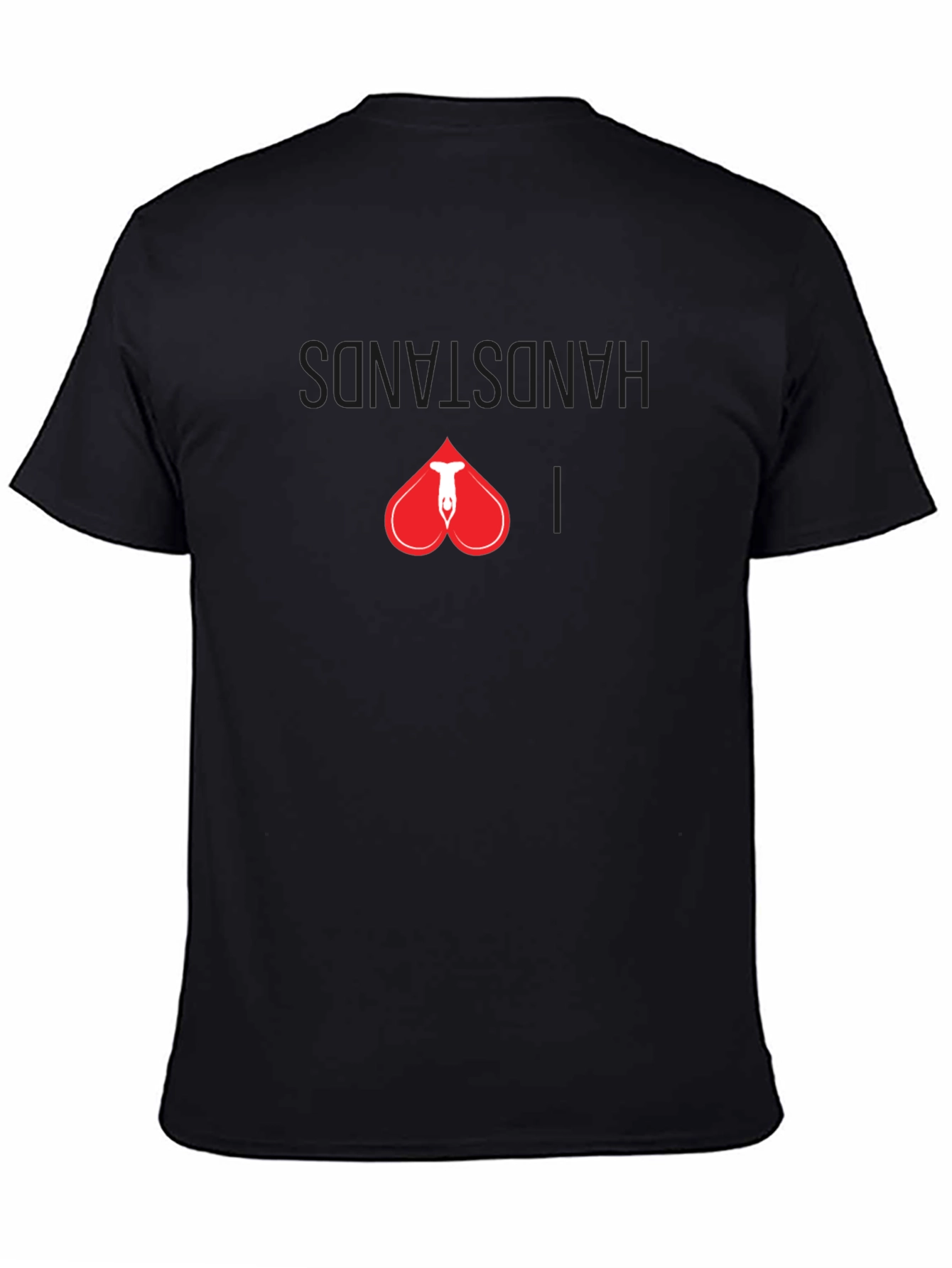 Handstand Heart Graphic Black T-Shirt