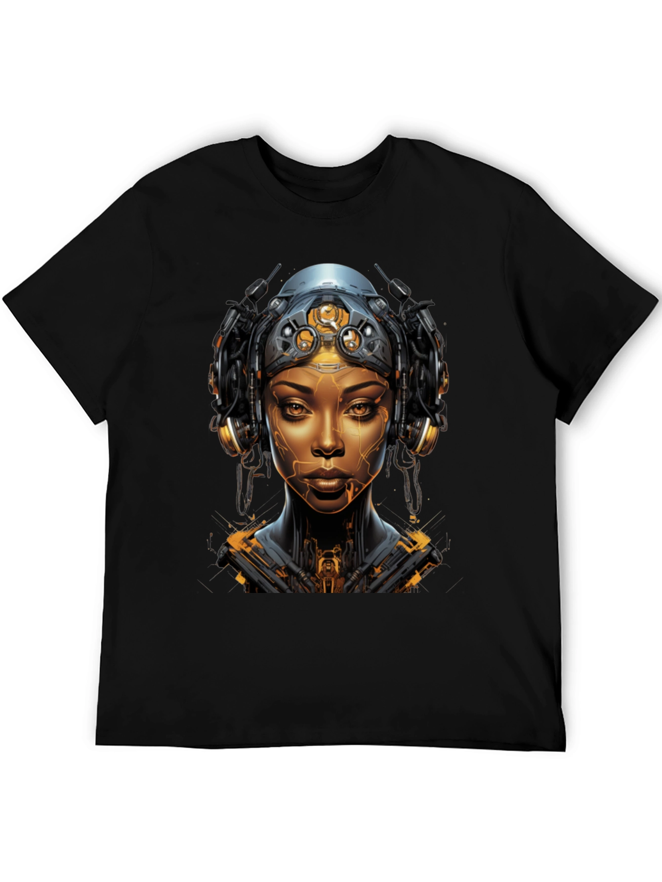 Cyberpunk Woman Graphic Tee - Futuristic Streetwear