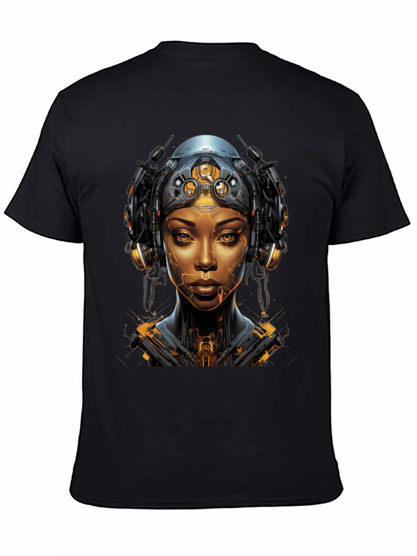 Cyberpunk Woman Graphic Tee - Futuristic Streetwear