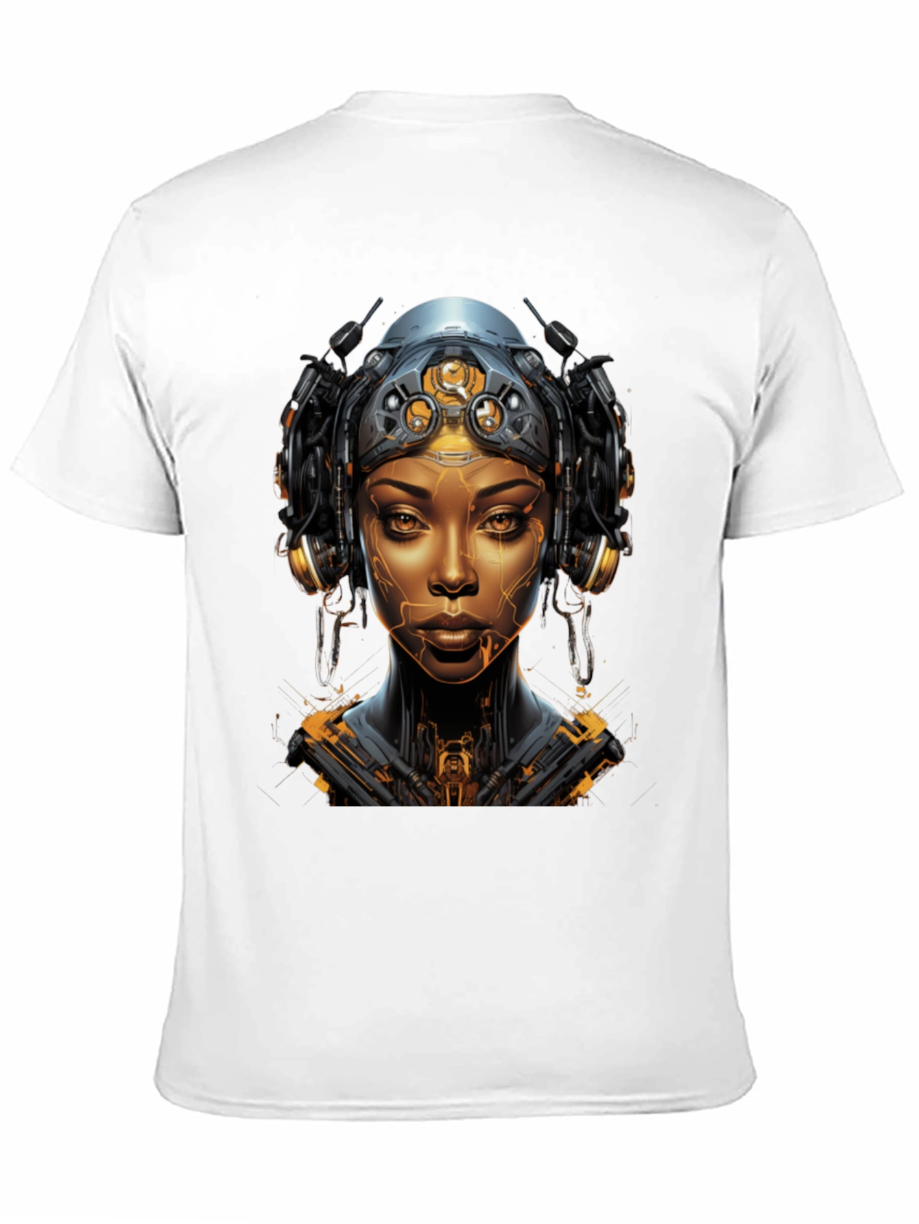 Cyberpunk Woman Graphic Tee - Futuristic Streetwear