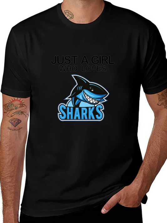 Just A Girl Who Loves Sharks Graphic Tee
