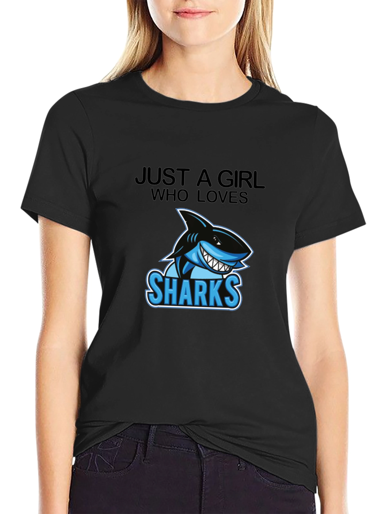 Just A Girl Who Loves Sharks Graphic Tee