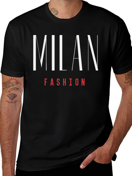 Milan Fashion Graphic T-Shirt - Stylish Black Tee